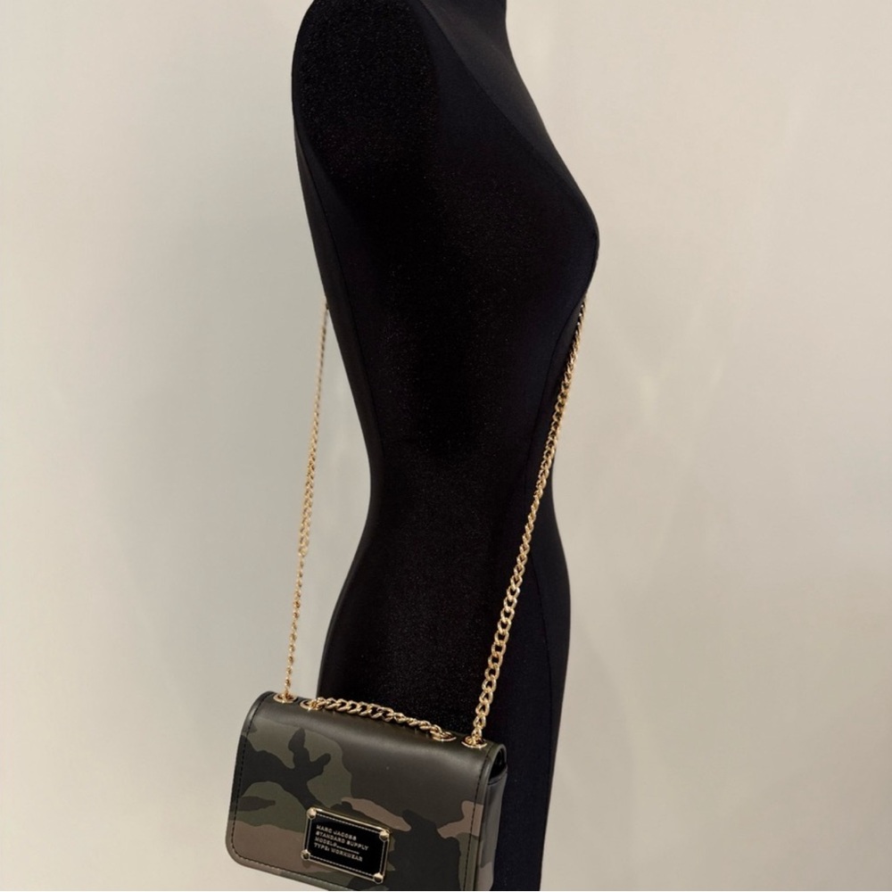 Marc Jacobs Mini Camouflage Crossbody Bag with Gold Chain